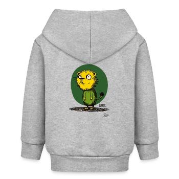 Animaux de dessin animé impossibles : Le lion - Veste à capuche bébé bio Stanley/Stella - gris chiné - Dos