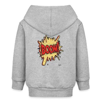 Boom – Cartoon Comic Explosion - Baby Organic Kapuzenjacke Baby Connector von Stanley/Stella - Grau meliert - Hinten