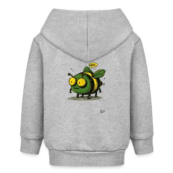 Die coole und hässliche Hummel-Rummel-Biene - Baby Organic Kapuzenjacke Baby Connector von Stanley/Stella - Grau meliert - Hinten