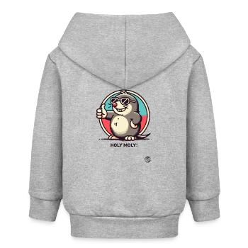 Sacré Moly ! Pouce levé de la taupe aveugle - Veste à capuche bébé bio Stanley/Stella - gris chiné - Dos