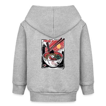 Angriff der Ramen-Stäbchen - Baby Organic Kapuzenjacke Baby Connector von Stanley/Stella - Grau meliert - Hinten