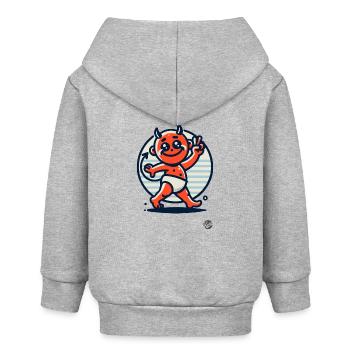 Style de dessin animé rétro vintage : Petit diable mignon - Veste à capuche bébé bio Stanley/Stella - gris chiné - Dos