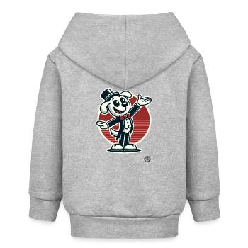 Retro Cartoon Hund als Direktor und Entertainer - Baby Organic Kapuzenjacke Baby Connector von Stanley/Stella - Grau meliert - Hinten