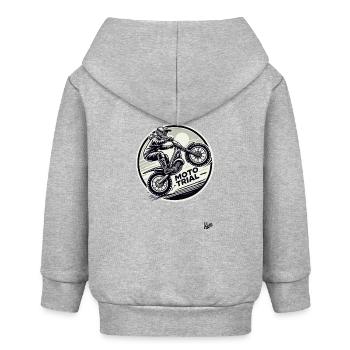 Moto Trial Motocross - Baby Organic Zip-up Hoodie by Stanley/Stella - heather grey - Back
