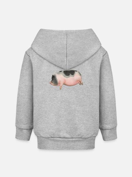 Bauernhof Schwein - Baby Organic Kapuzenjacke Baby Connector von Stanley/Stella - Grau meliert