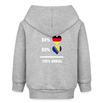 Deutschland und Bosnien Genial / Geschenk - Baby Organic Kapuzenjacke Baby Connector von Stanley/Stella - Grau meliert - Hinten