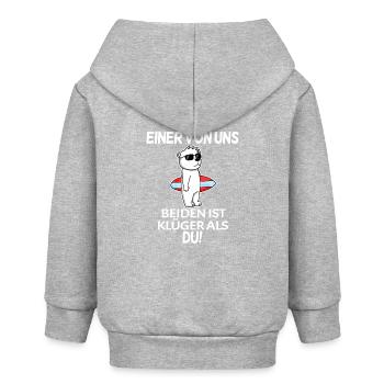 lustiger Spruch - Baby Organic Kapuzenjacke Baby Connector von Stanley/Stella - Grau meliert - Hinten