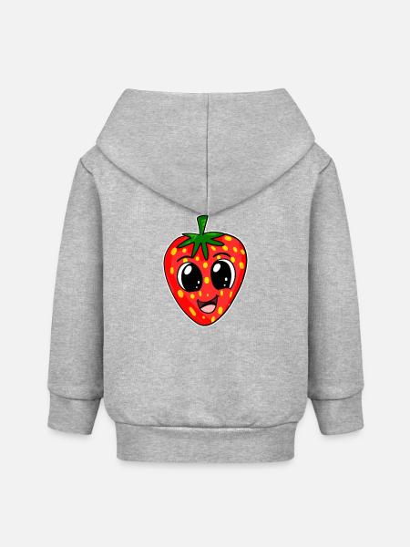 Erdbeere Erdbeeren - Baby Organic Kapuzenjacke Baby Connector von Stanley/Stella - Grau meliert