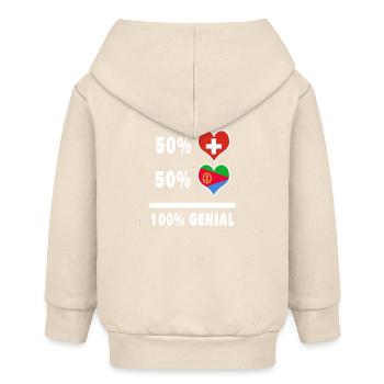 Eritrea und Schweiz 100% Genial Flagge - Baby Organic Kapuzenjacke Baby Connector von Stanley/Stella - Natur - Hinten