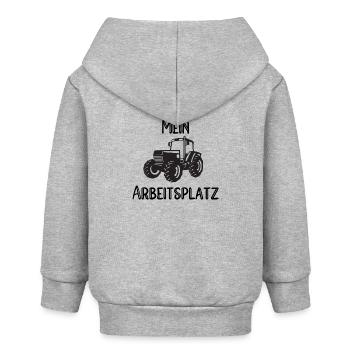 Landwirt Arbeitsplatz - Baby Organic Kapuzenjacke Baby Connector von Stanley/Stella - Grau meliert - Hinten