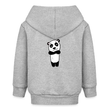 Panda ist genervt - Baby Organic Kapuzenjacke Baby Connector von Stanley/Stella - Grau meliert - Hinten