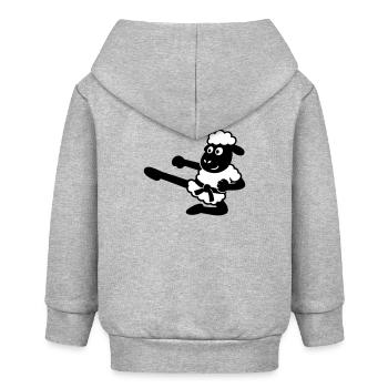 Karate Schaf - Baby Organic Kapuzenjacke Baby Connector von Stanley/Stella - Grau meliert - Hinten