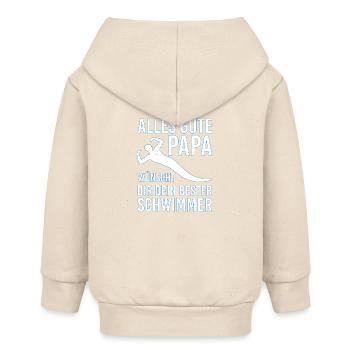 Alles Gute Papa wünscht dir dein bester Schwimmer - Baby Organic Kapuzenjacke Baby Connector von Stanley/Stella - Natur - Hinten