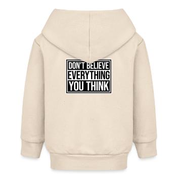 Don't Believe Everything You Think Spruch Weisheit - Baby Organic Kapuzenjacke Baby Connector von Stanley/Stella - Natur - Hinten