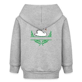Schwanen-Lorbeerkranz mit Namensraum - Baby Organic Kapuzenjacke Baby Connector von Stanley/Stella - Grau meliert - Hinten