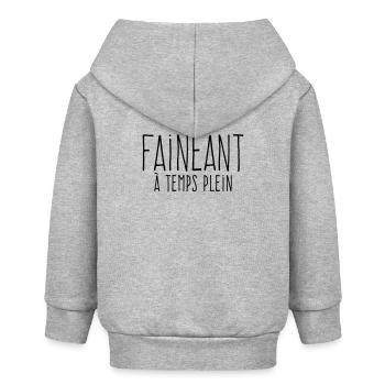 Full-time Slacker - In Praise of Laziness - Baby Organic Zip-up Hoodie by Stanley/Stella - heather grey - Back