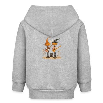 Kürbis Band mit Gitarren im Herbst Stil - Baby Organic Kapuzenjacke Baby Connector von Stanley/Stella - Grau meliert - Hinten