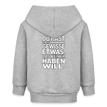 Du hast das gewisse Etwas das keiner haben will - Baby Organic Kapuzenjacke Baby Connector von Stanley/Stella - Grau meliert - Hinten