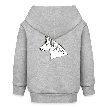 Pferdekopf Pony Pferd Kinder Pferde - Baby Organic Kapuzenjacke Baby Connector von Stanley/Stella - Grau meliert - Hinten