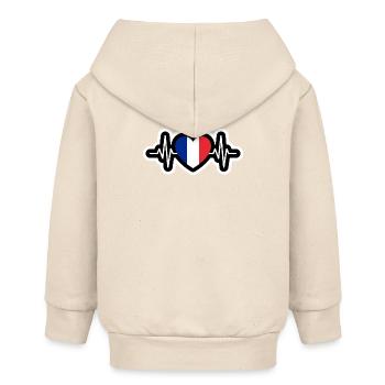 France Herzschlag-Aufkleber - Baby Organic Kapuzenjacke Baby Connector von Stanley/Stella - Natur - Hinten