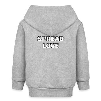 Spread Love Fett Schwarz Weiß Typografie - Baby Organic Kapuzenjacke Baby Connector von Stanley/Stella - Grau meliert - Hinten