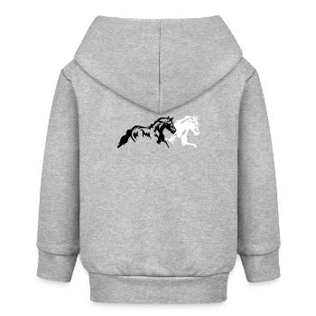 Chevaux Etalon Jument Poulain - Veste à capuche bébé bio Stanley/Stella - gris chiné - Dos