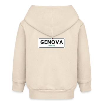 Ortsschild Genua - Baby Organic Kapuzenjacke Baby Connector von Stanley/Stella - Natur - Hinten