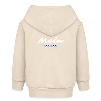 Wi secht Moin nordische Welle - Baby Organic Kapuzenjacke Baby Connector von Stanley/Stella - Natur - Hinten