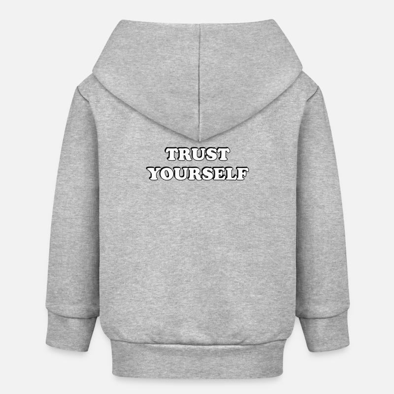 Faites-vous confiance Typographie audacieuse - Veste à capuche bébé bio Stanley/Stella - gris chiné