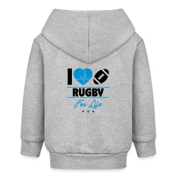 Rugby forever – passion for the game - Baby Organic Zip-up Hoodie by Stanley/Stella - heather grey - Back