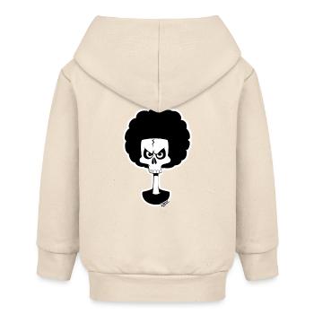 Afro Skull Cartoon Monochrom - Baby Organic Kapuzenjacke Baby Connector von Stanley/Stella - Natur - Hinten