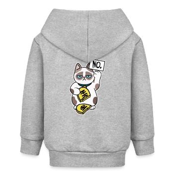 Unglückliches Katzen-Design - Baby Organic Kapuzenjacke Baby Connector von Stanley/Stella - Grau meliert - Hinten
