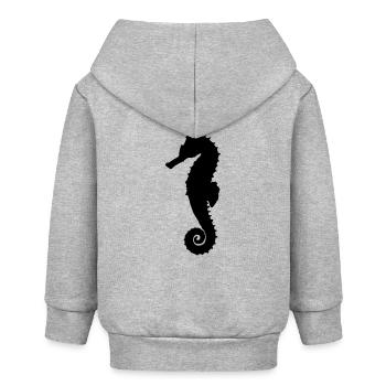 Seepferdchen schwarz - Baby Organic Kapuzenjacke Baby Connector von Stanley/Stella - Grau meliert - Hinten