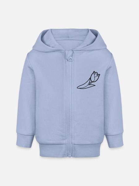 Blumen: Tulpe - Baby Organic Zip-up Hoodie by Stanley/Stella - sky