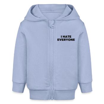 Ich hasse jeden. - Baby Organic Kapuzenjacke Baby Connector von Stanley/Stella - Sky - Vorne