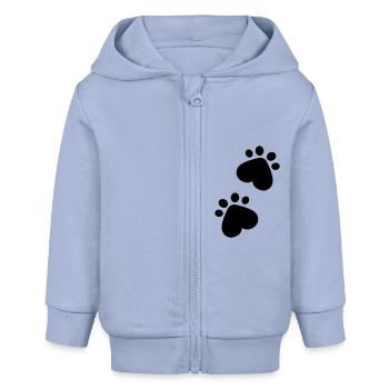 Paws - Baby Organic Zip-up Hoodie by Stanley/Stella - sky - Front