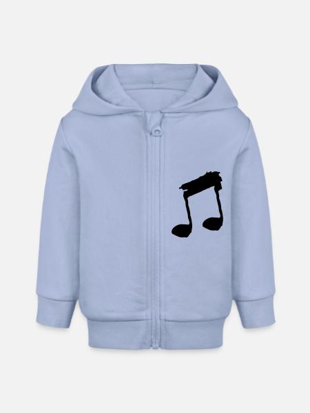 Achtelnoten zerfranst | Vectorgraphic - Baby Organic Kapuzenjacke Baby Connector von Stanley/Stella - Sky