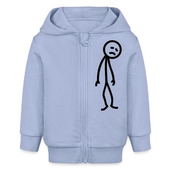 Trauriges Unglückliches Strichmännchen Deprimiert - Baby Organic Kapuzenjacke Baby Connector von Stanley/Stella - Sky - Vorne