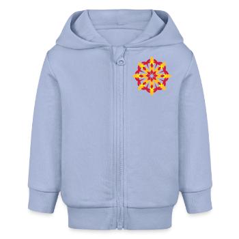 Blüten Muster - Baby Organic Kapuzenjacke Baby Connector von Stanley/Stella - Sky - Vorne