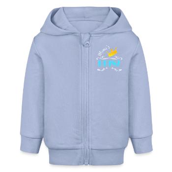Mom's Prince Golden Crown - Baby Organic Zip-up Hoodie by Stanley/Stella - sky - Front