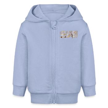 la ilaha illa ALLAH GOld - Baby Organic Zip-up Hoodie by Stanley/Stella - sky - Front