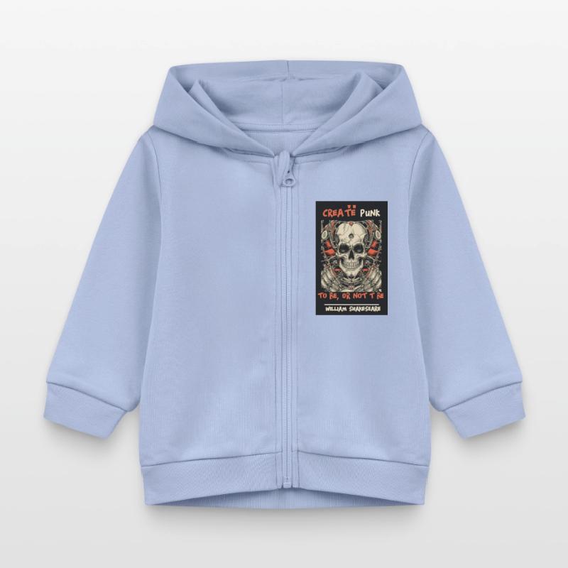 Totenkopf-Poster soll sein oder nicht Baby Organic Kapuzenjacke Baby Connector von Stanley/Stella