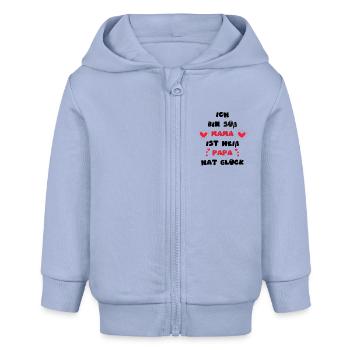I'm Cute Mom Is Cute Dad Has Lucky Gift - Baby Organic Zip-up Hoodie by Stanley/Stella - sky - Front