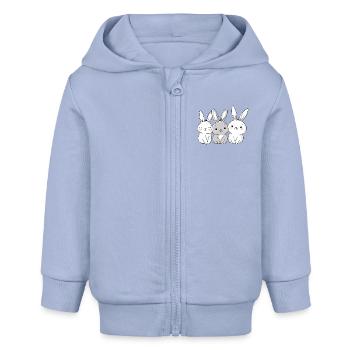 Pâques doux lapin Joyeuses Pâques Pâques Kawaii - Veste à capuche bébé bio Stanley/Stella - ciel - Devant