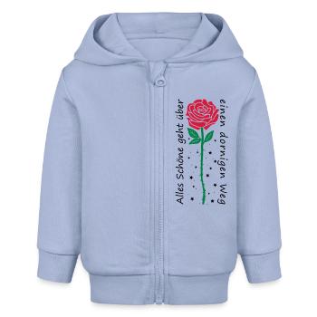 Alles Schöne geht über einen dornigen Weg - Baby Organic Kapuzenjacke Baby Connector von Stanley/Stella - Sky - Vorne