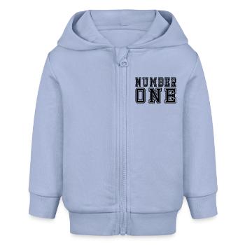 Number one - Baby Organic Zip-up Hoodie by Stanley/Stella - sky - Front