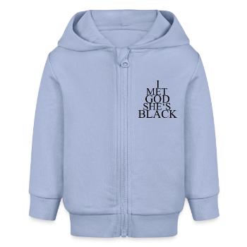I MET GOD | MODISCHES GESCHENK! - Baby Organic Kapuzenjacke Baby Connector von Stanley/Stella - Sky - Vorne