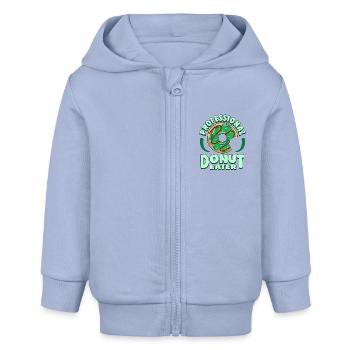 Chemise Cool Donut 'Professionnelle Donut Eater' - Veste à capuche bébé bio Stanley/Stella - ciel - Devant