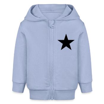 Étoile Noire - Black star - Veste à capuche bébé bio Stanley/Stella - ciel - Devant