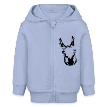 Donkey King - Baby Organic Zip-up Hoodie by Stanley/Stella - sky - Front